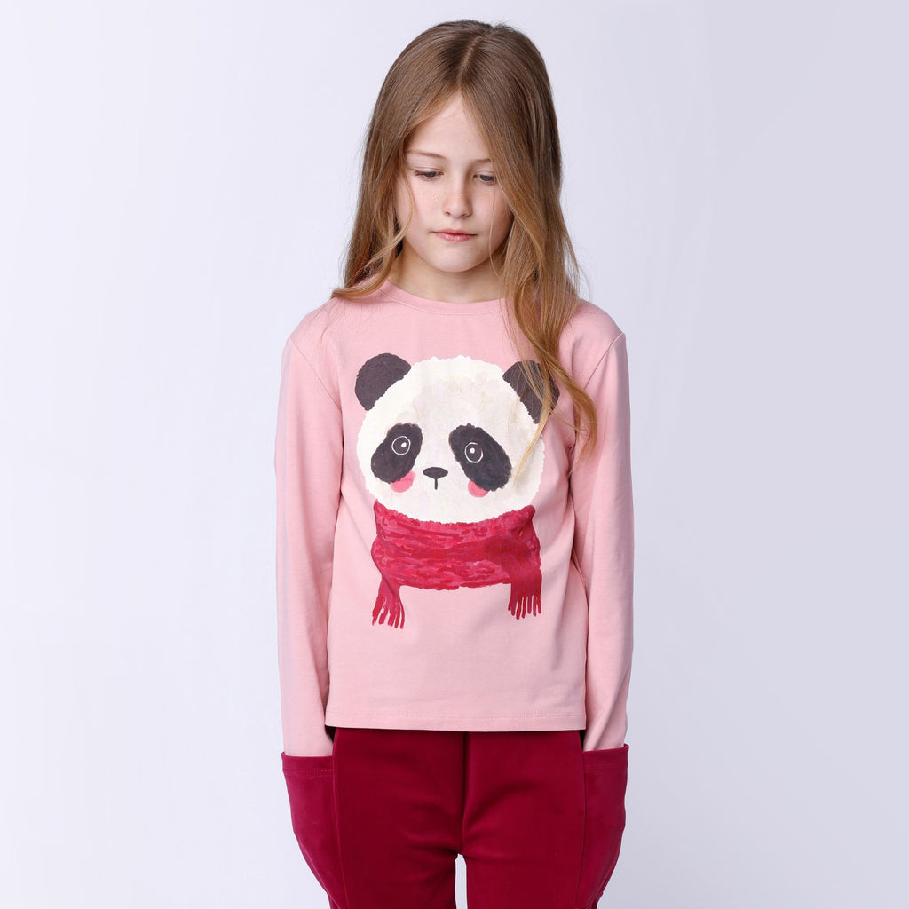 Cosy Panda Tee - Peach