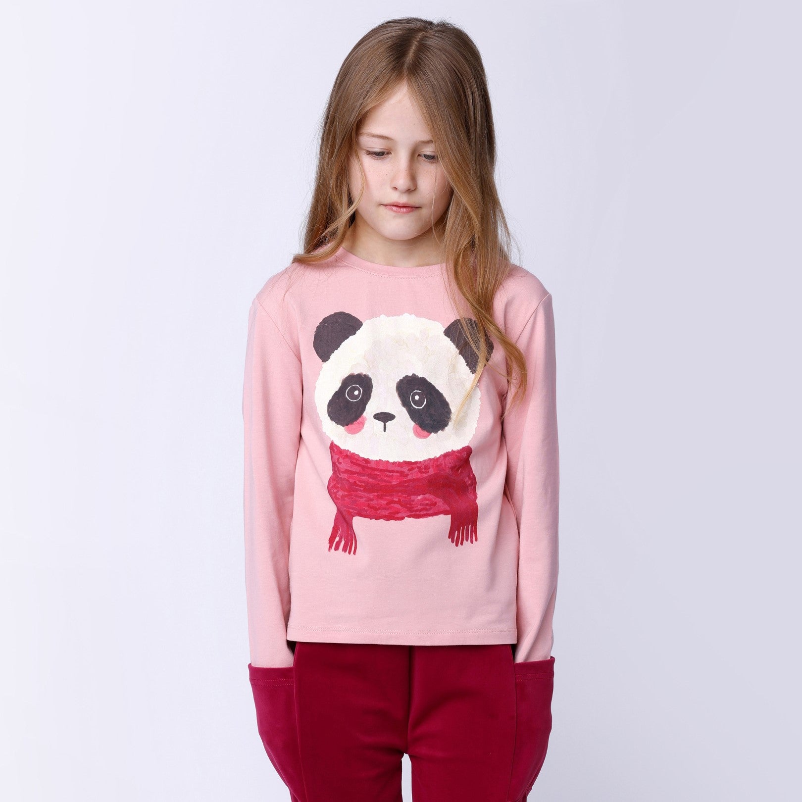 Cosy Panda Tee - Peach
