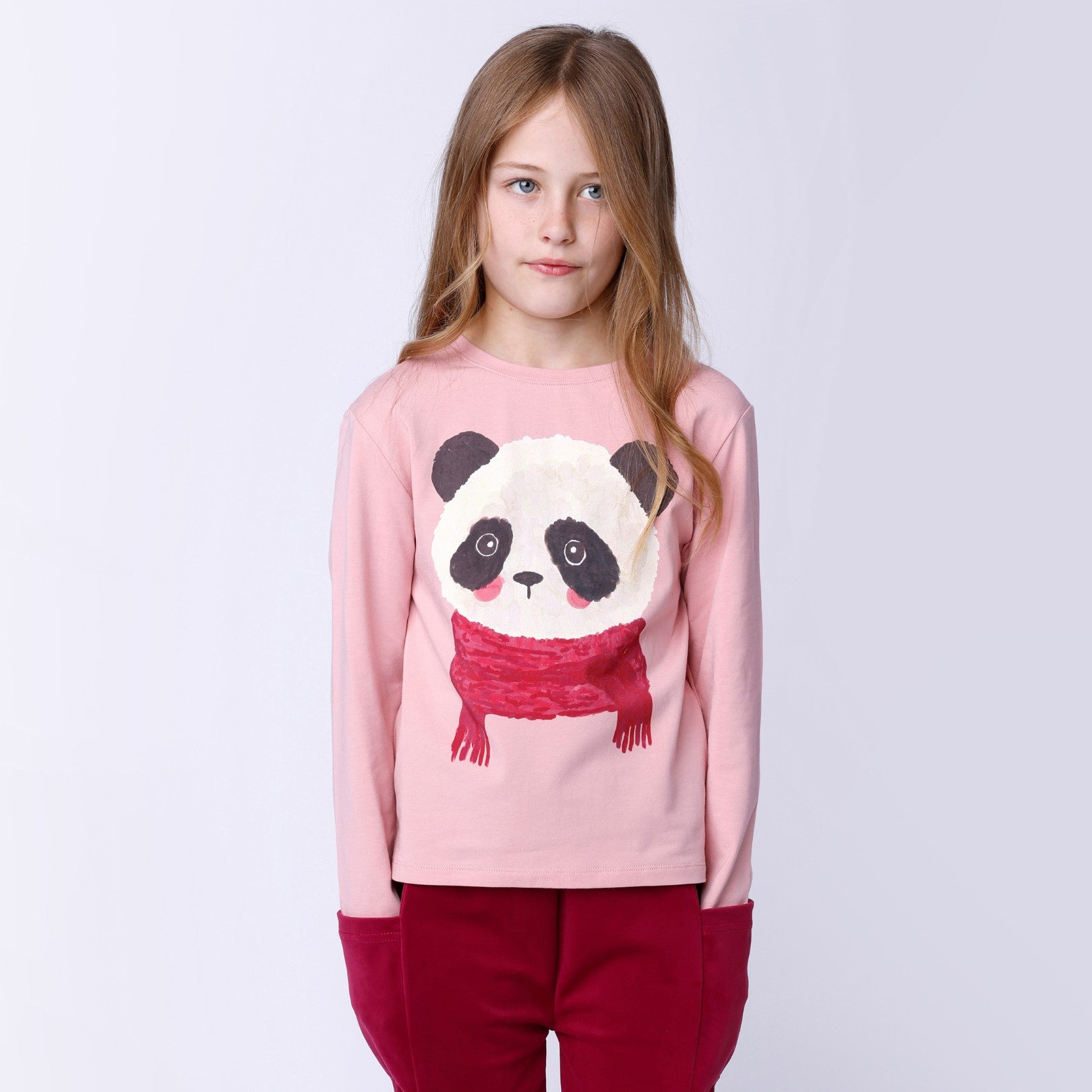 Cosy Panda Tee - Peach