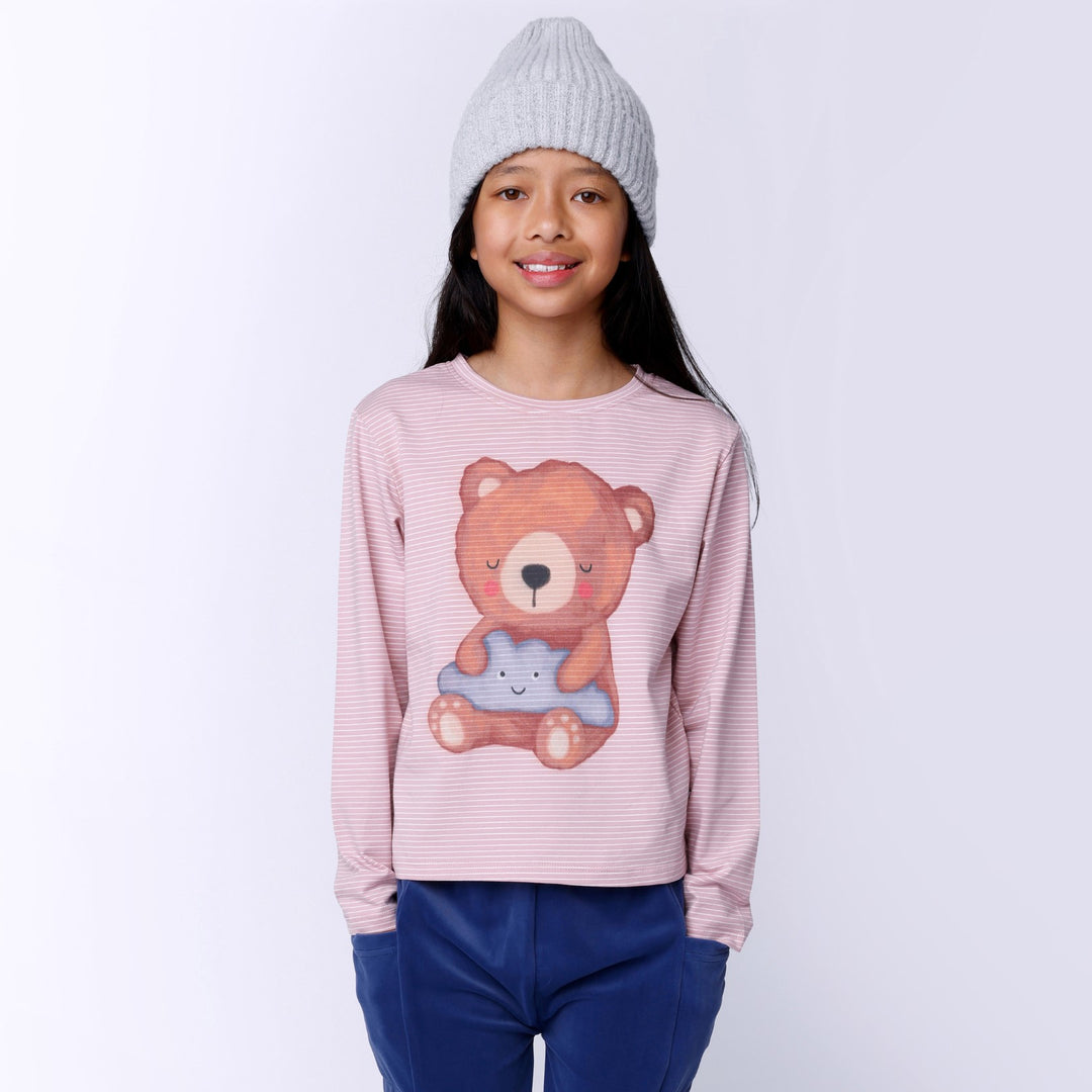 Minti Dreamy Teddy Tee - Ballet Stripe