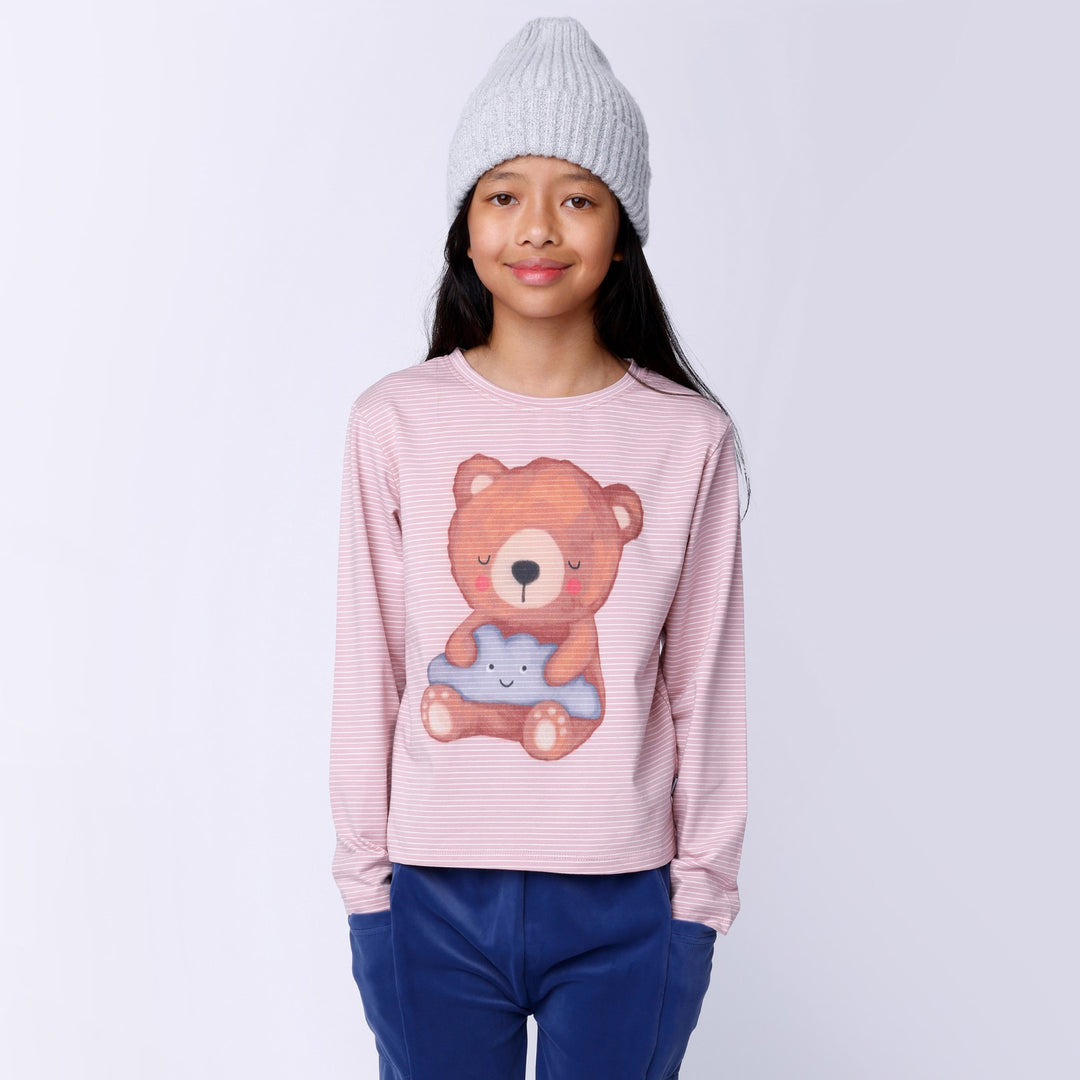 Minti Dreamy Teddy Tee - Ballet Stripe