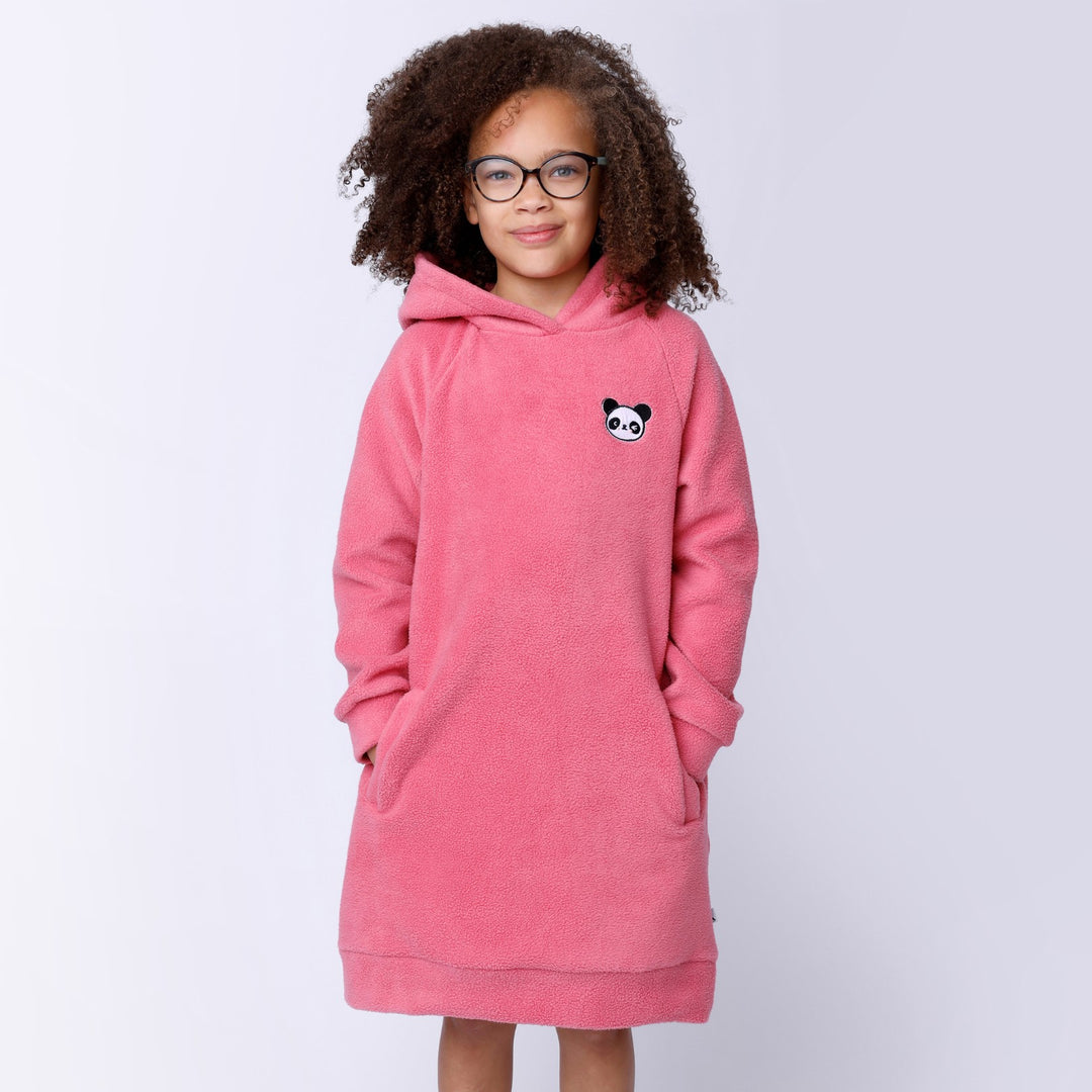 Minti Teddy Hoodie Dress - Bubblegum