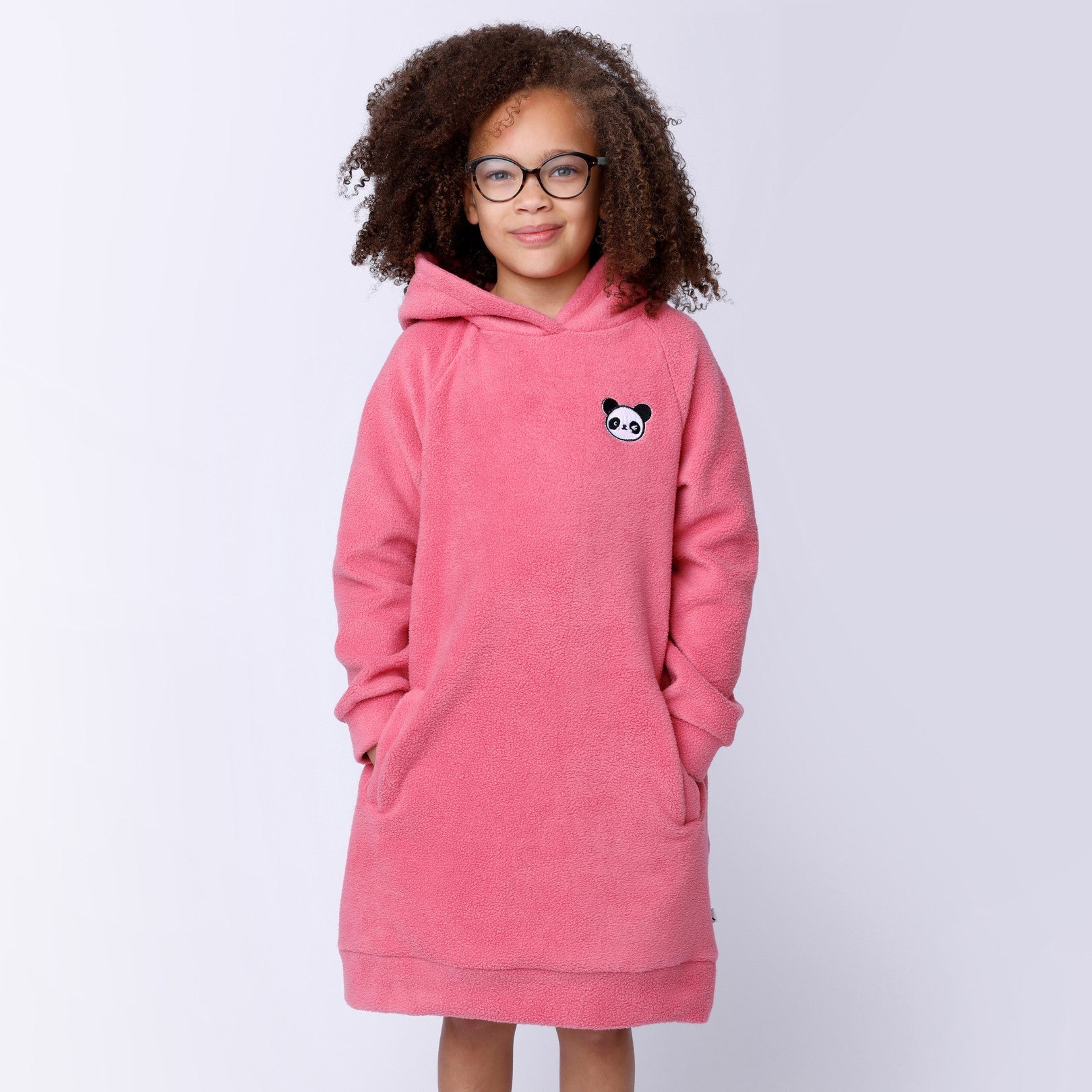 Teddy Hoodie Dress - Bubblegum