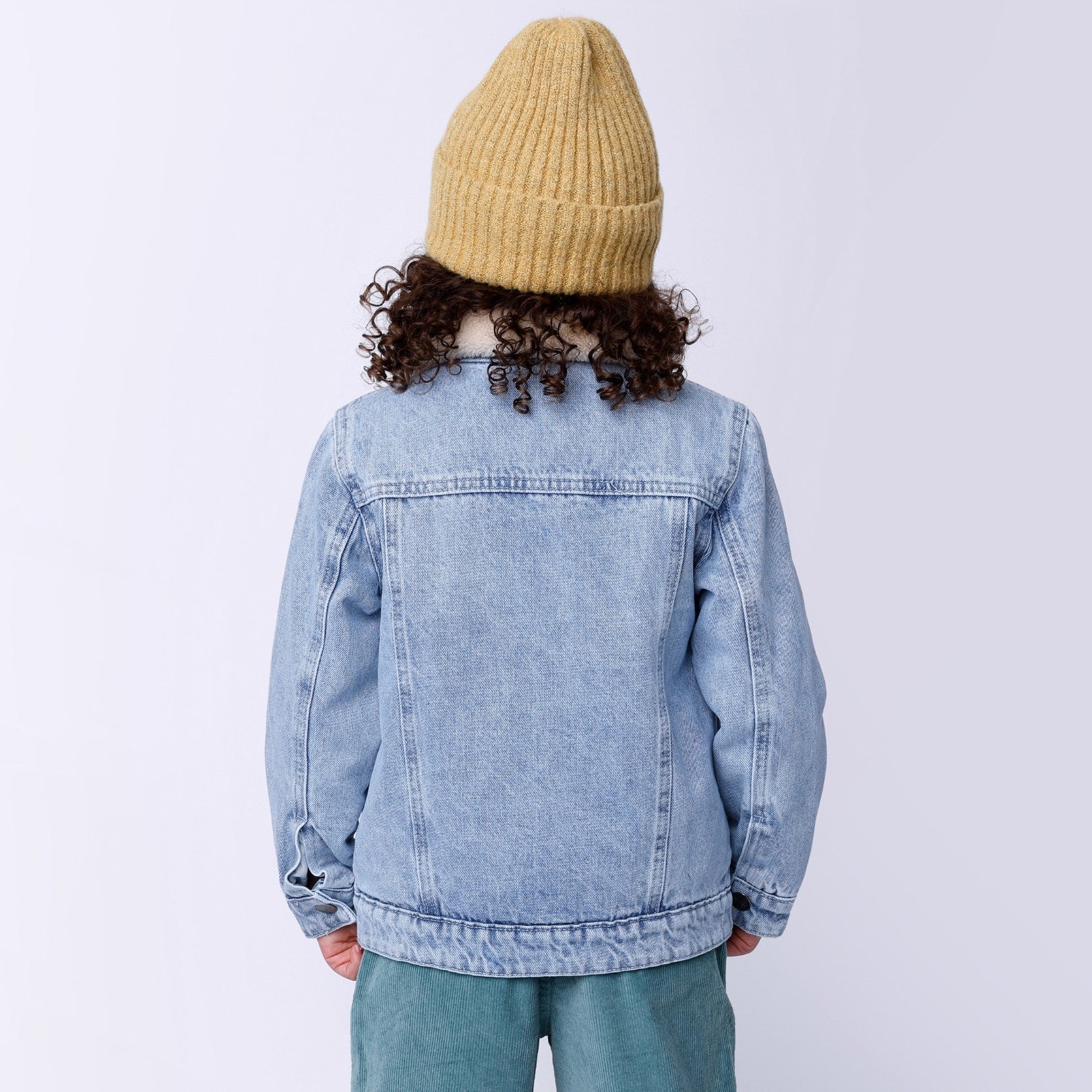 Happy Face Denim Bomber - Blue Denim