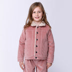 Teddy Lined Cord Bomber - Muted Pink