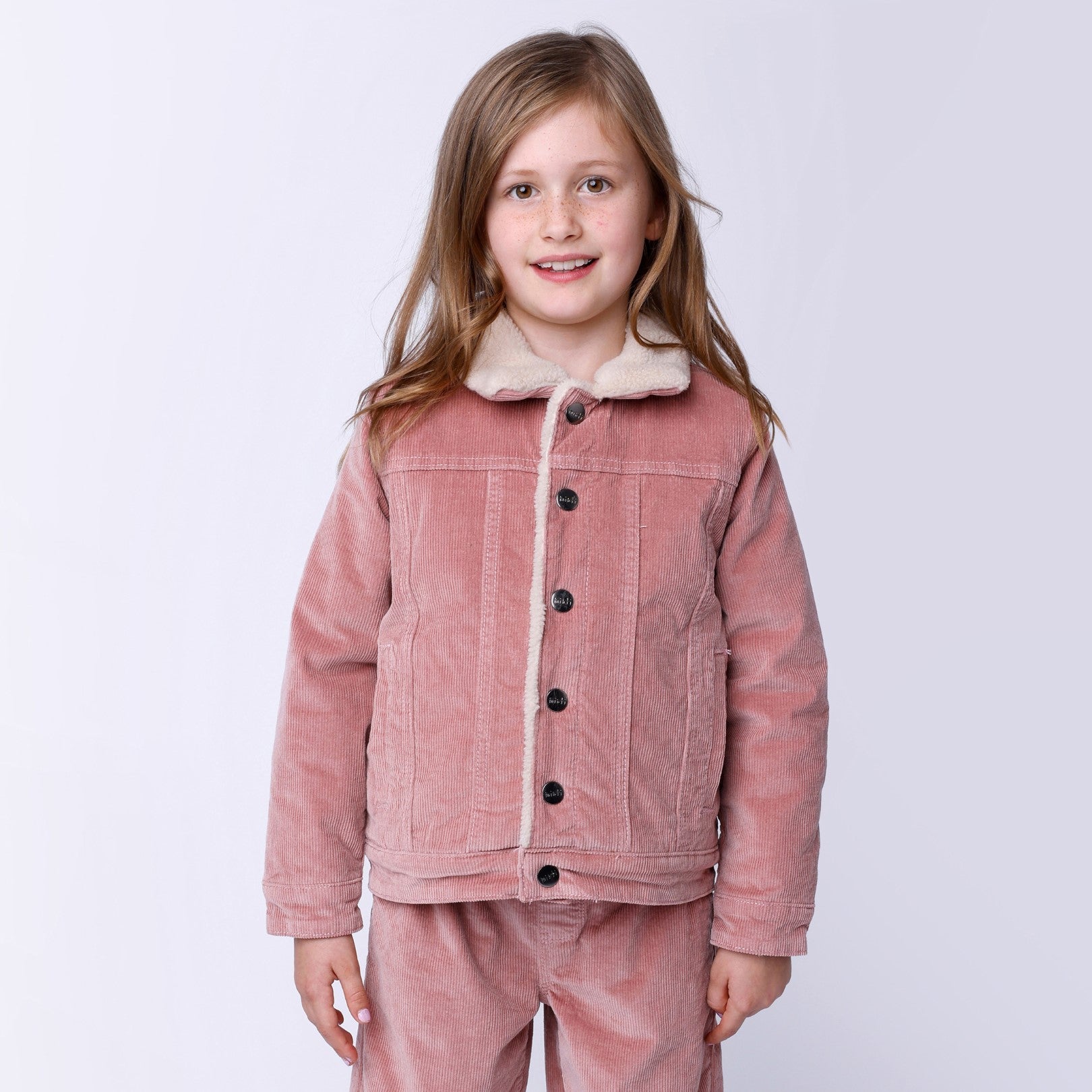 Teddy Lined Cord Bomber - Muted Pink