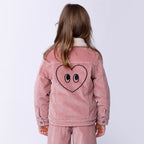 Teddy Lined Cord Bomber - Muted Pink