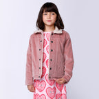 Teddy Lined Cord Bomber - Muted Pink