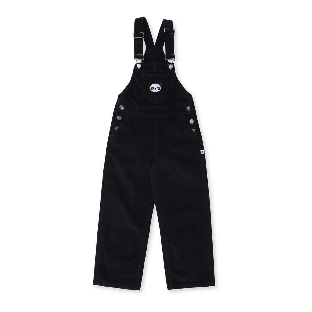 Minti Panda Deluxe Cord Overalls - Black