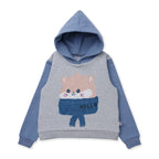 Minti Happy Hamster Furry Hood - Grey Marle/Cornflower