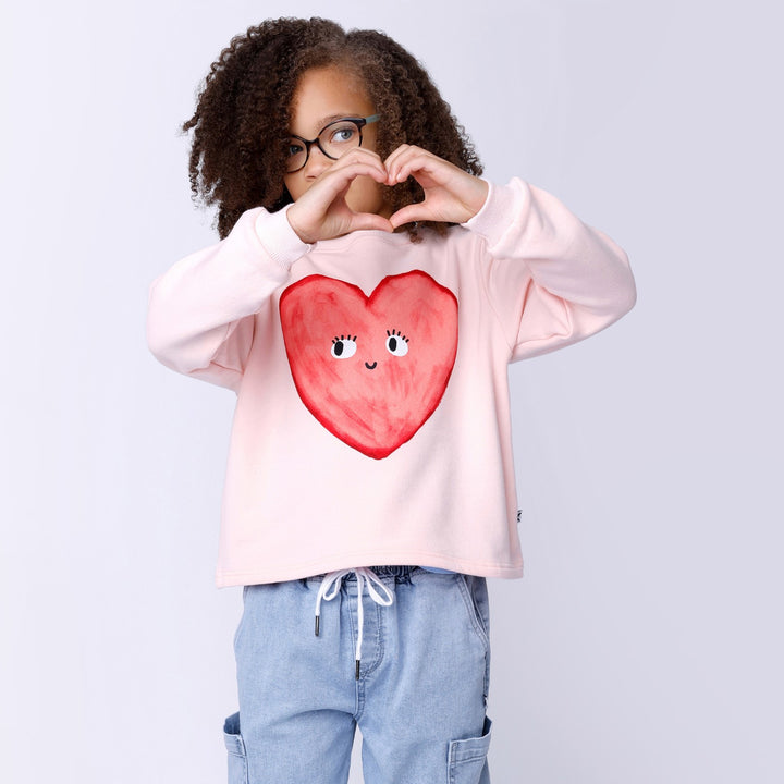 Minti Painted Heart Furry Crew - Ballet