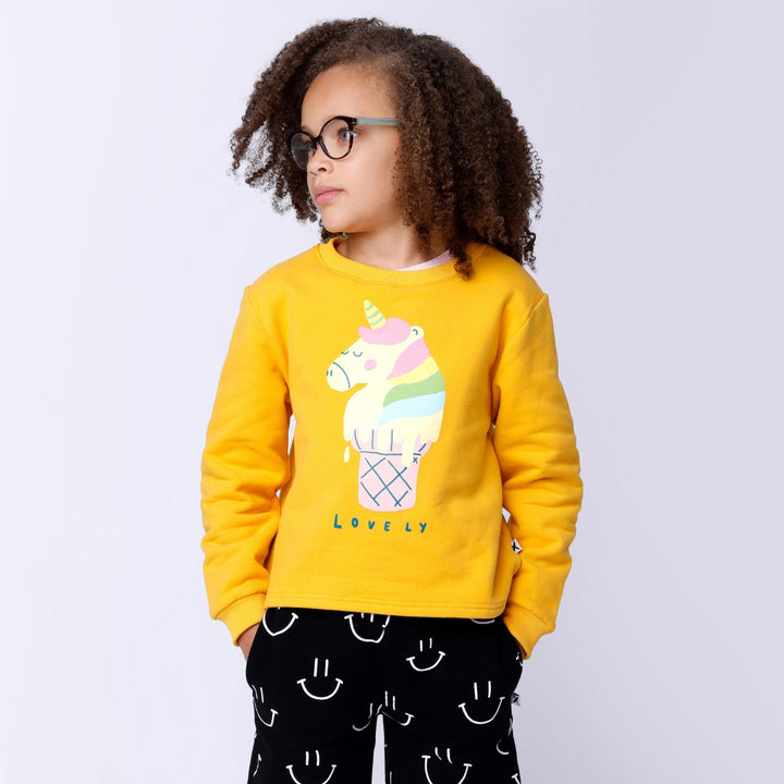 Minti Unicorn Icecream Furry Crew - Mustard