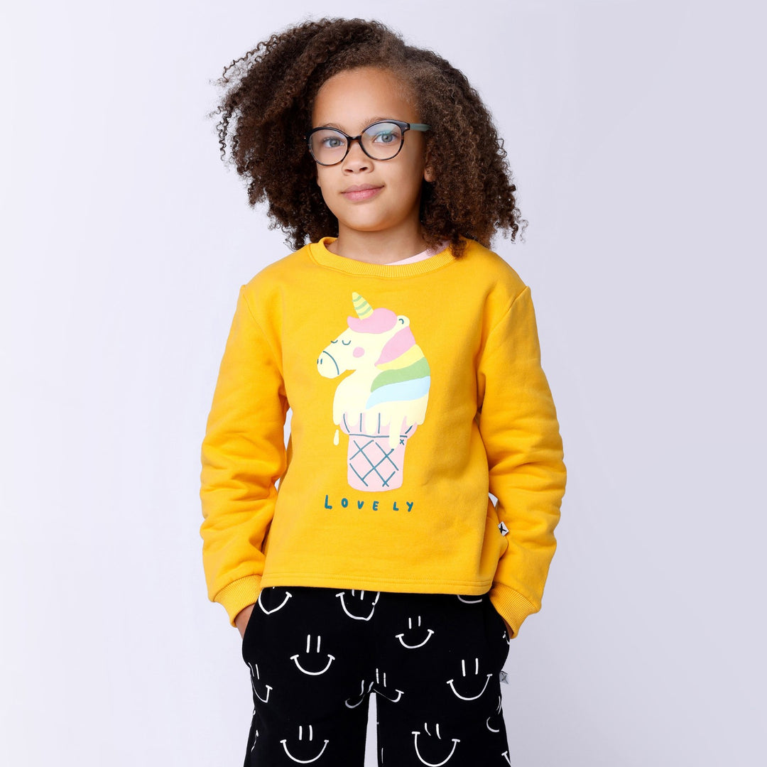 Minti Unicorn Icecream Furry Crew - Mustard