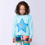 Painted Star Crew - Light Turquoise