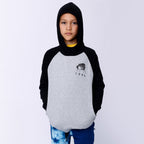 Cool Alligator Furry Hood - Grey Marle/Black