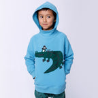 Captain Croc Furry Hood - Muted Blue