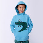 Captain Croc Furry Hood - Muted Blue