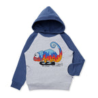 Speedy Chameleon Furry Hood - Grey Marle/Navy