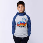 Speedy Chameleon Furry Hood - Grey Marle/Navy