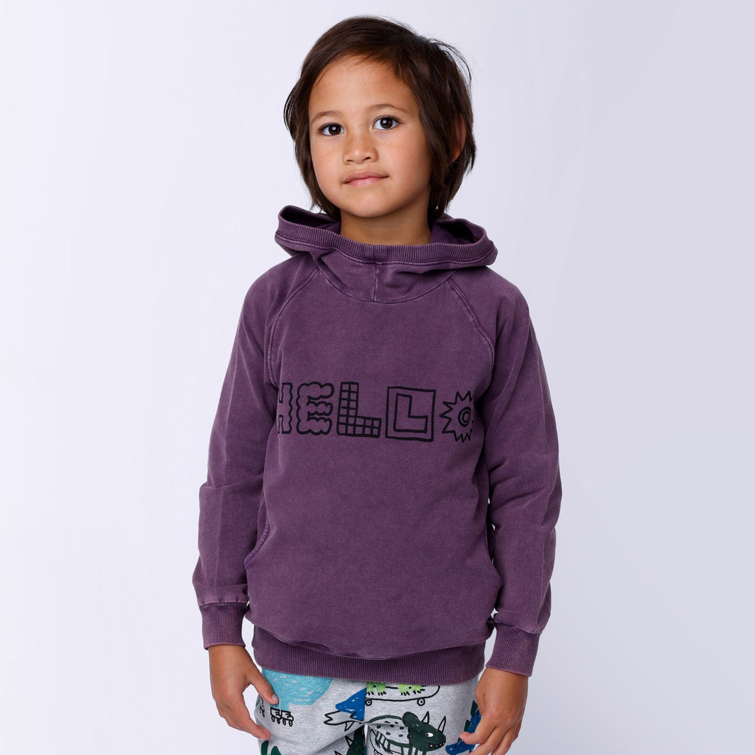 Minti Fancy Hello Hood - Muted Purple Wash