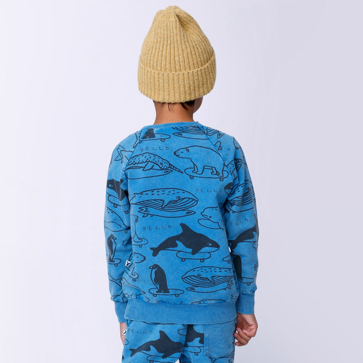 Minti Surf Skate Animals Crew - Sky Wash