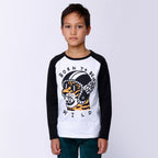 Born To Be Wild Tee - White Marle/Black