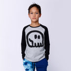 Charcoal Skull Tee - Grey Marle/Black