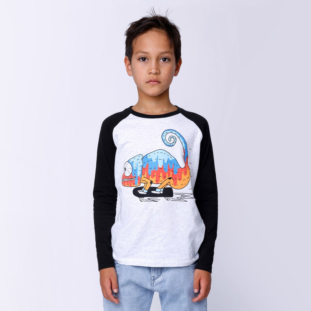 Speedy Chameleon Tee - White Marle/Black