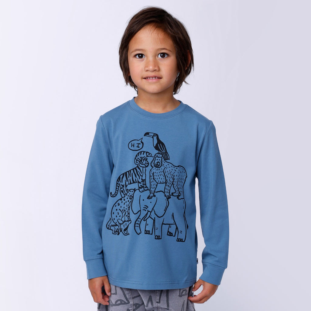 Animal Pile Up Tee - Steel