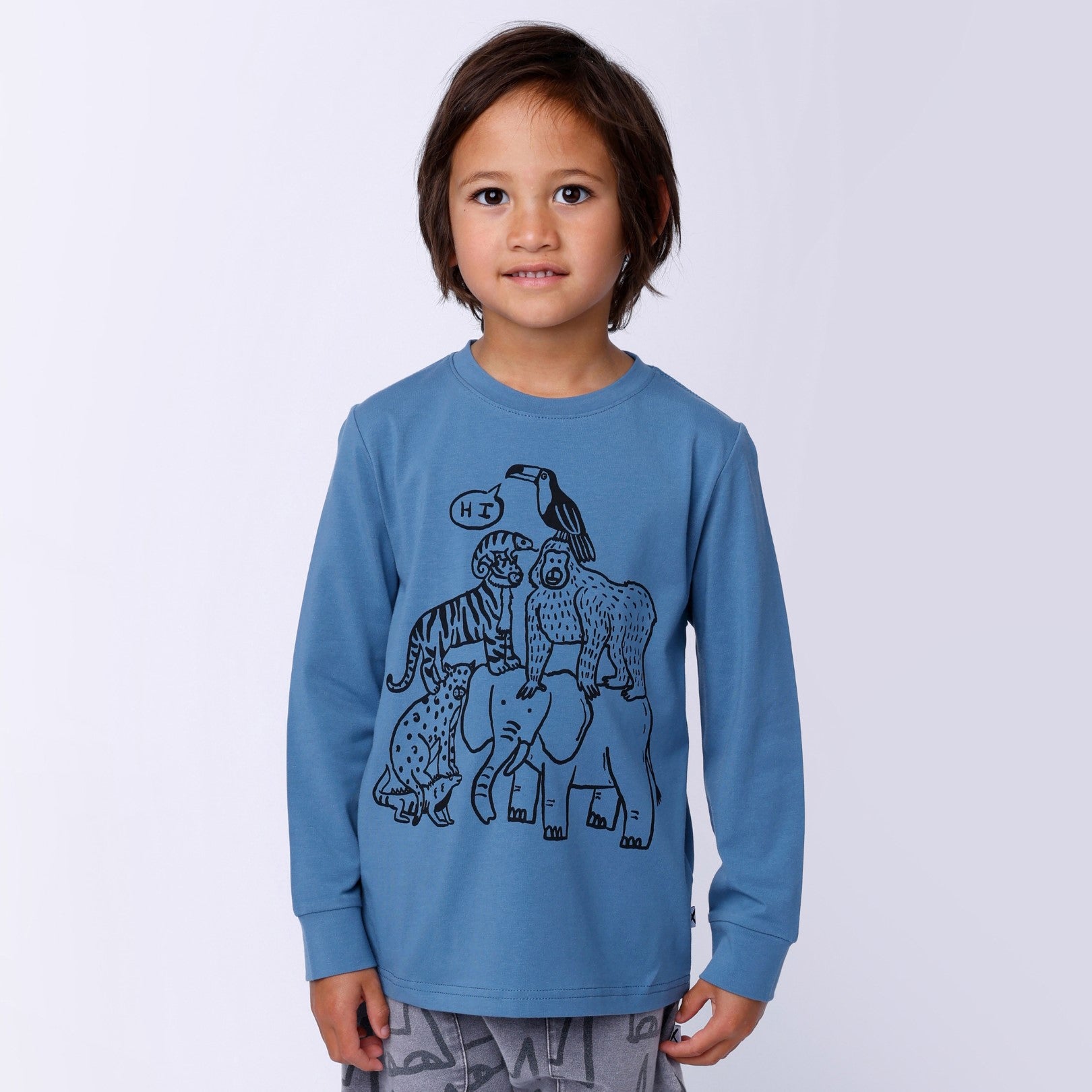 Animal Pile Up Tee - Steel