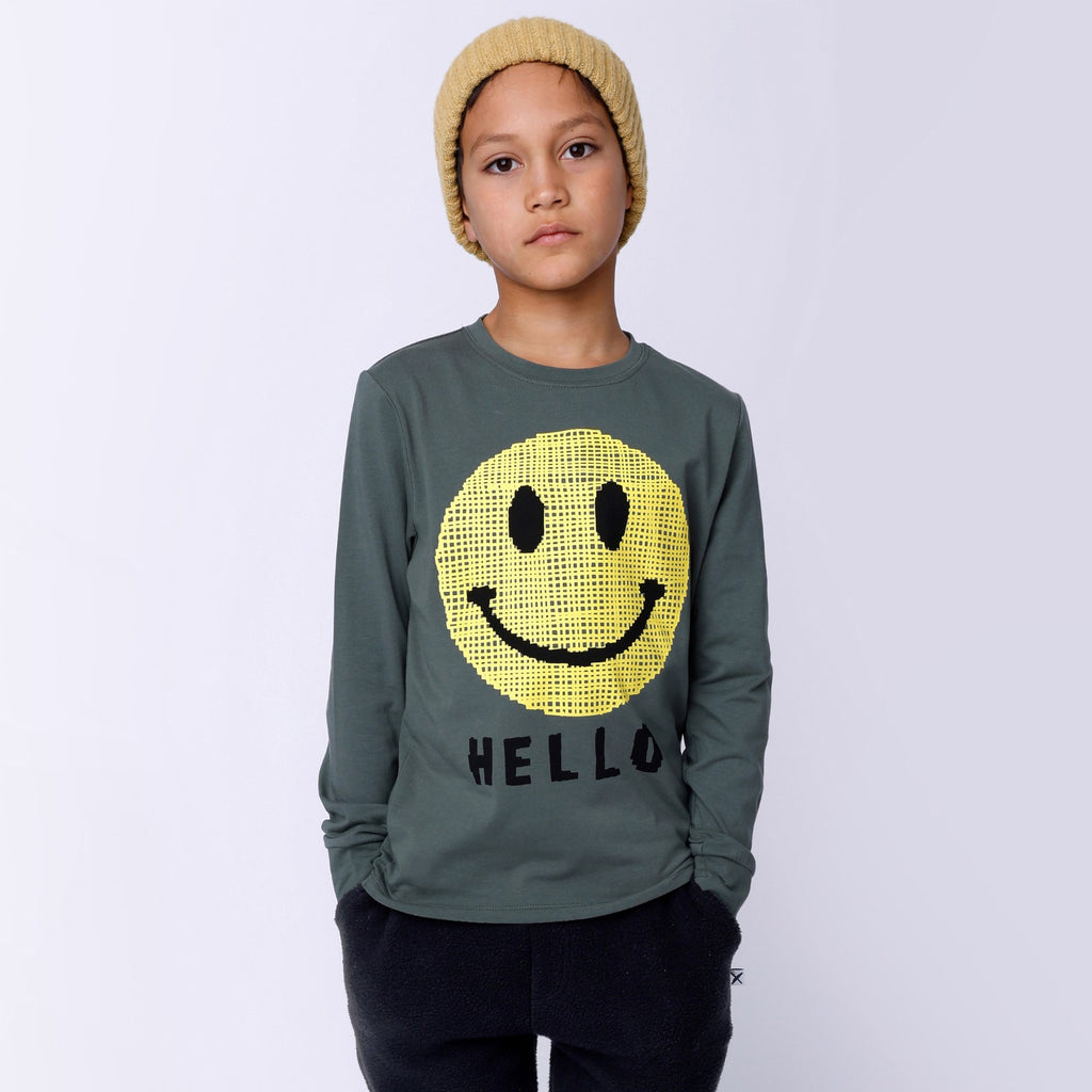 Pixelled Face Tee - Forest