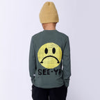 Pixelled Face Tee - Forest