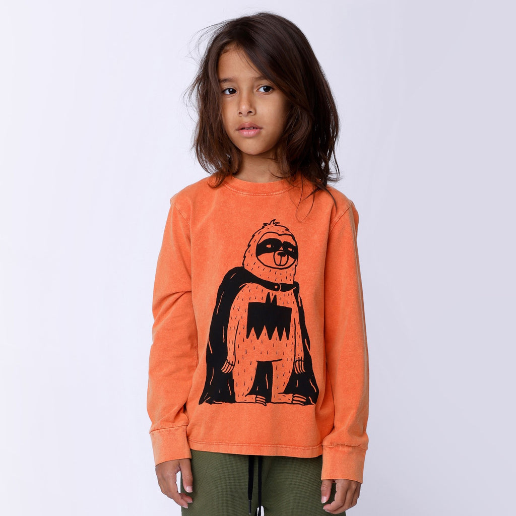 Super Sloth Tee - Orange Wash