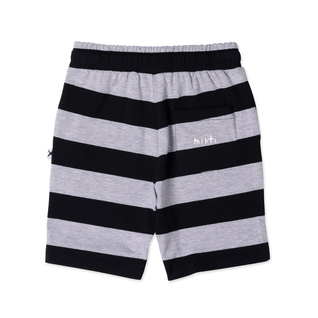 Minti Duo Short - Black/Grey Marle Stripe