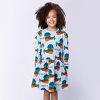 Cosy Ducks Dress - Blue