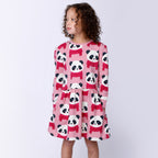 Cosy Pandas Dress - Fuchsia