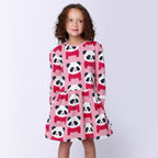 Cosy Pandas Dress - Fuchsia