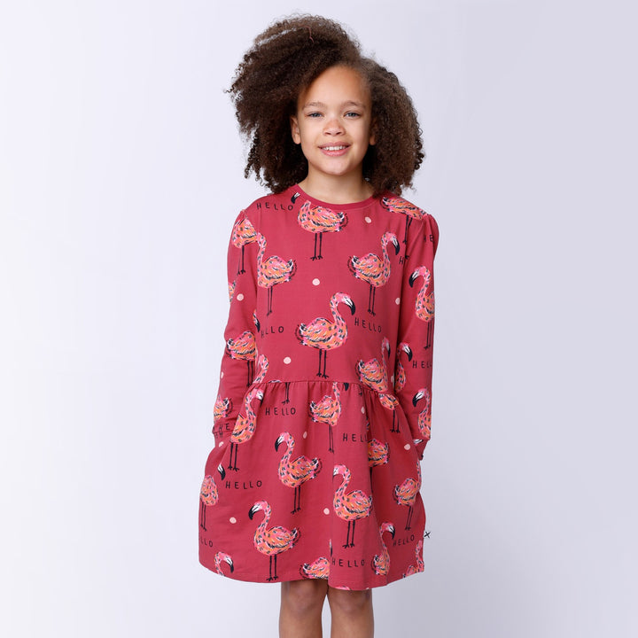 Minti Flamingo Party Dress - Bronze