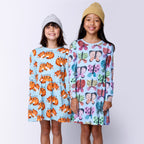 Sleepy Tigers Dress - Aqua