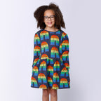 Stripey Rainbow Dress - Dark Grey