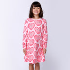 Painted Hearts Dress - Light Pink