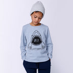 Hi Shark Tee - Muted Blue Stripe