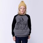 Animal Pile Up Furry Crew - Dark Grey/Black