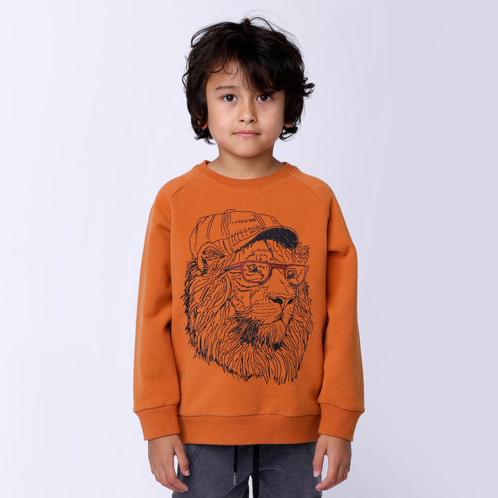 Minti Cool Lion Furry Crew - Burnt Orange