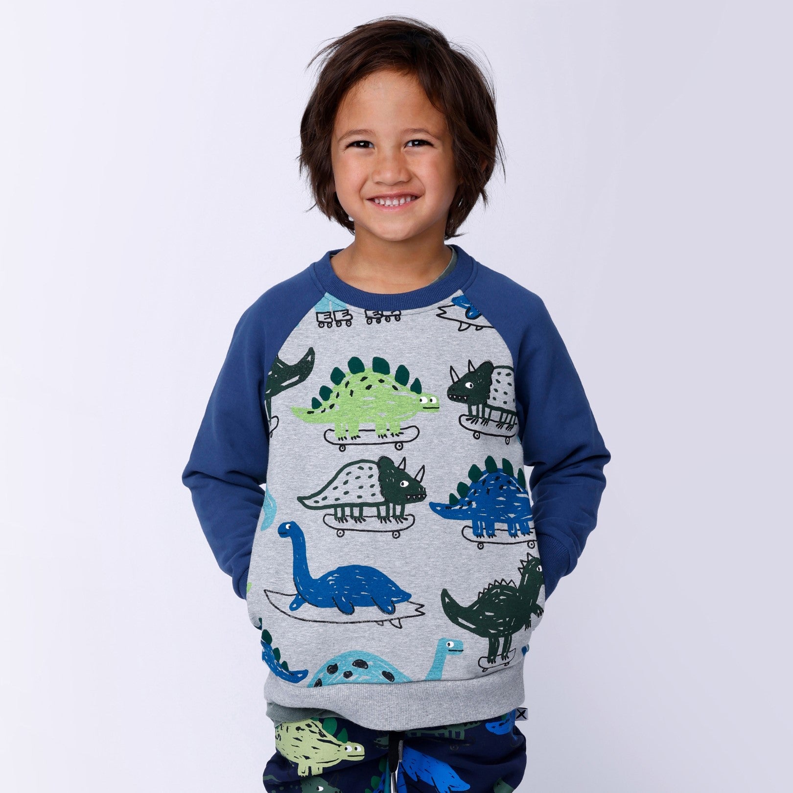 Dino Rollers Furry Crew - Grey Marle/Navy