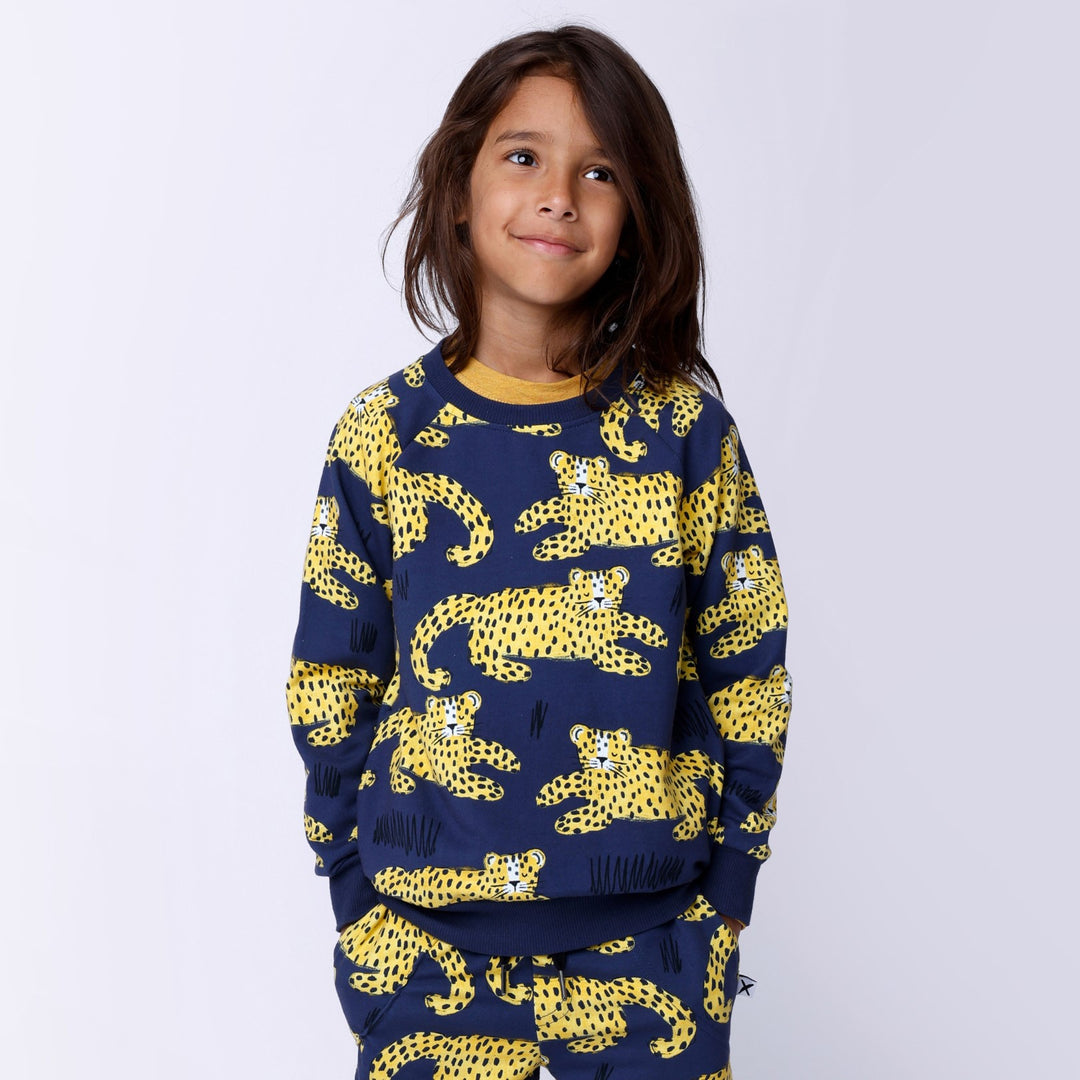 Minti Relaxing Cheetahs Crew - Dark Blue