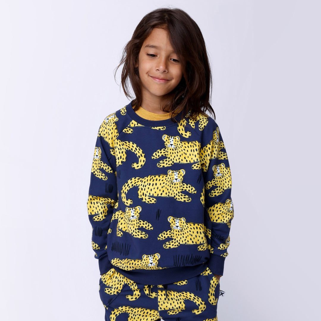 Minti Relaxing Cheetahs Crew - Dark Blue