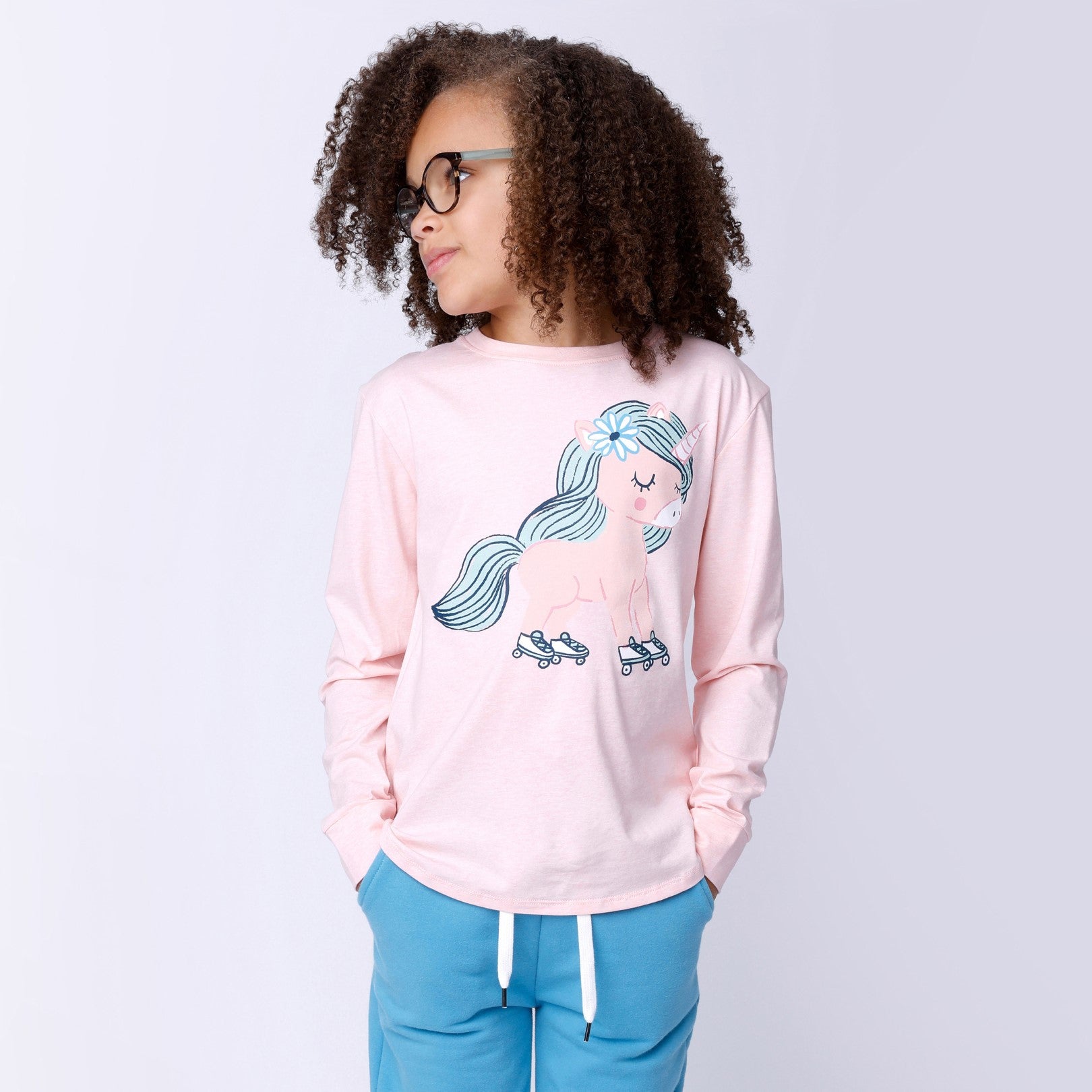 Flower Unicorn Tee - Pink Marle