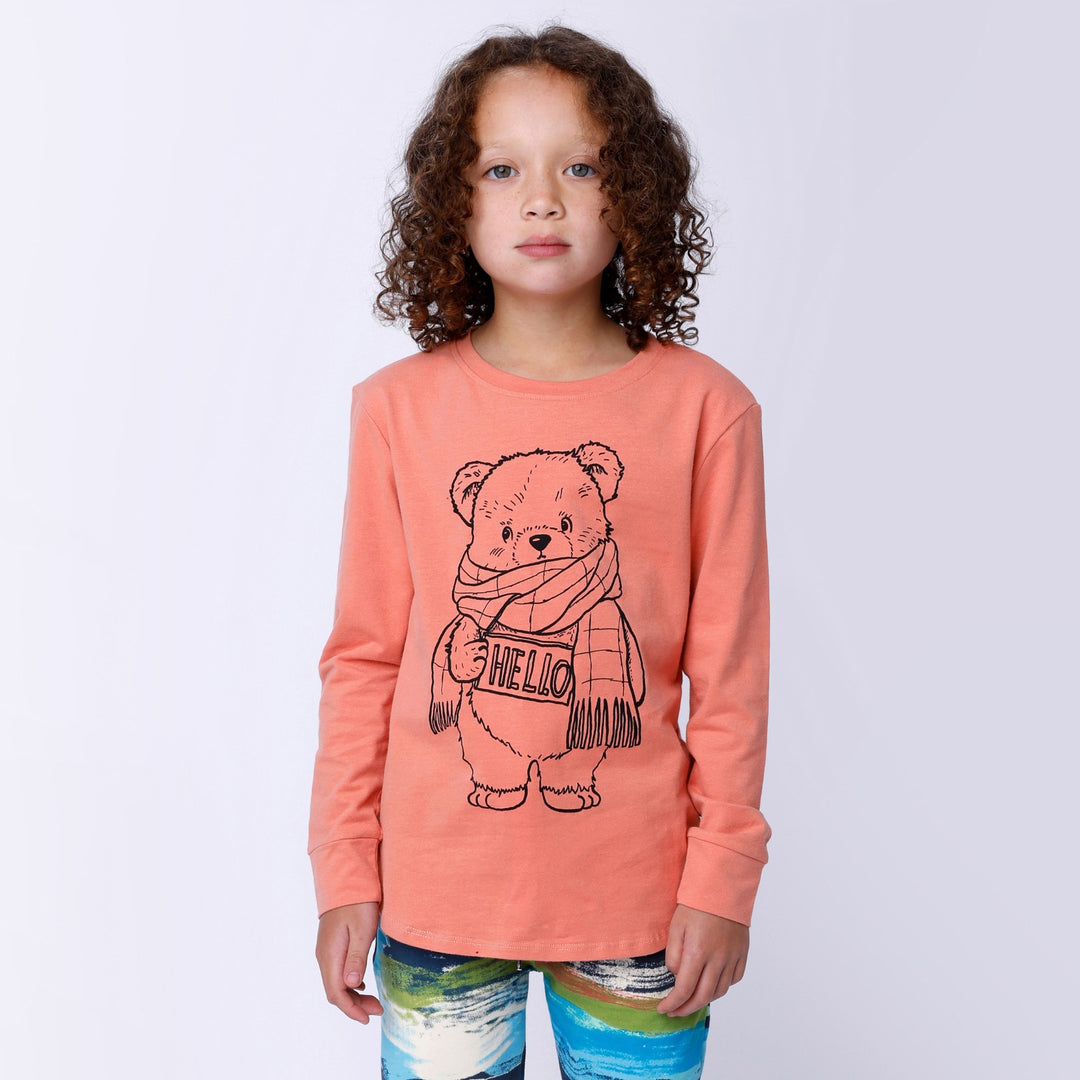 Minti Hello Teddy Tee - Apricot