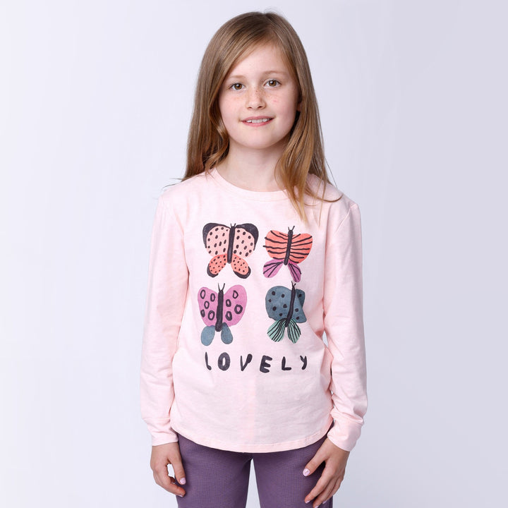 Minti Lovely Butterflies Tee - Pink Marle